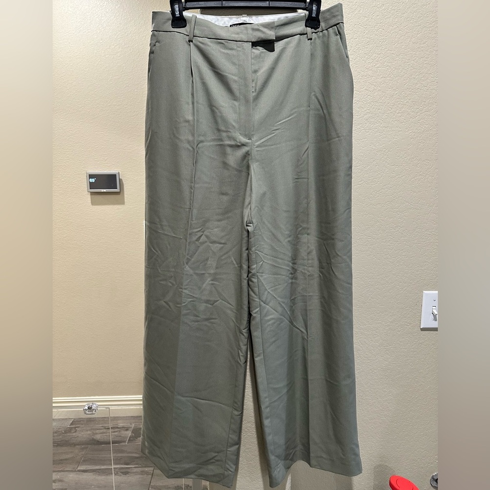 Zara Sage Green Wide Leg Pants